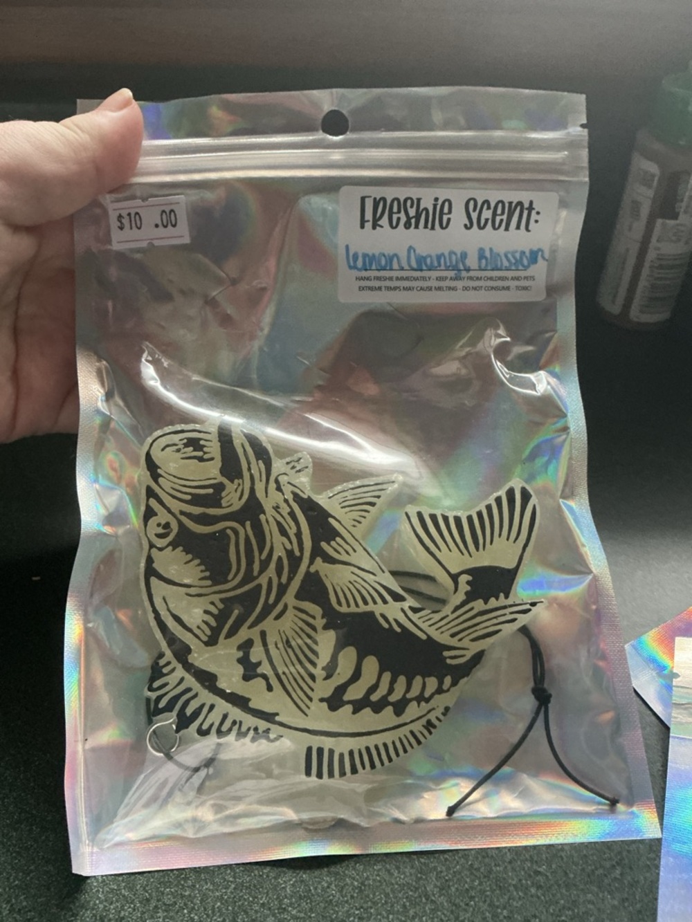 Bass Fish Car Freshie— Lemon Orange Blossom
